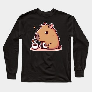 Coffee Capybara Coffeebara Long Sleeve T-Shirt